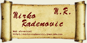 Mirko Radenović vizit kartica